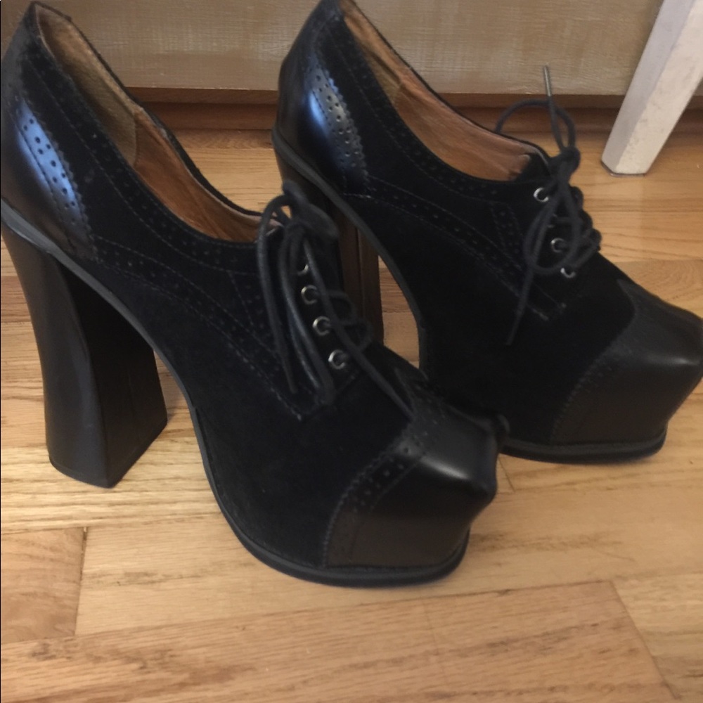 Jeffrey Campbell black combo ELLIS 2 platforms